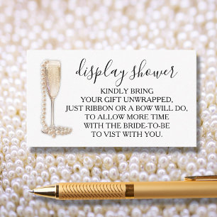 Pearls & Prosecco Display Bridal Shower Enclosure Card