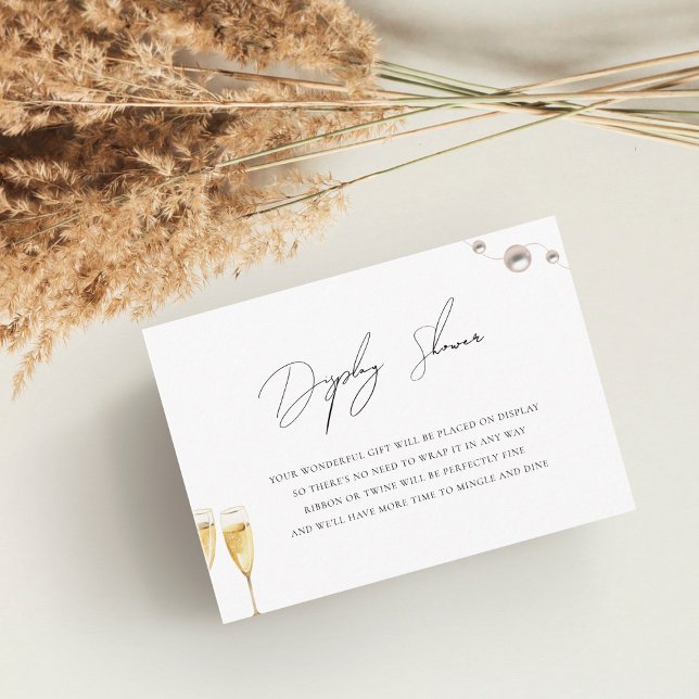 Pearls & Prosecco Display Shower Bridal Shower Enclosure Card (Creator Uploaded)