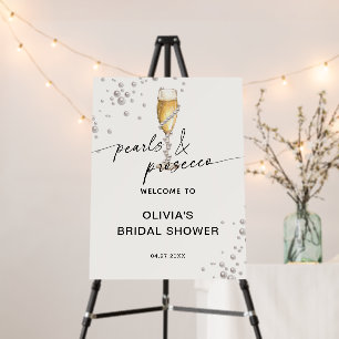 Pearls & Prosecco Elegant Bridal Shower Welcome Foam Board