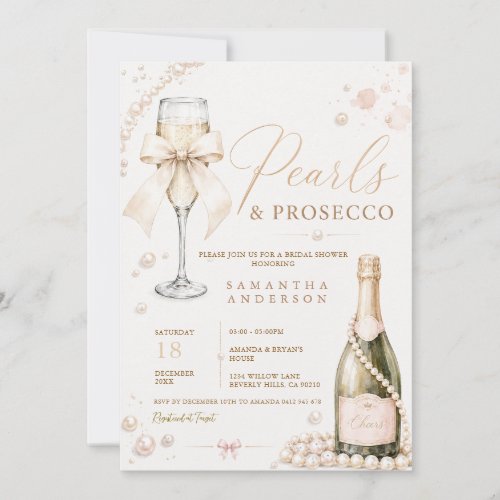 Pearls & Prosecco Elegant Coquette Invitation