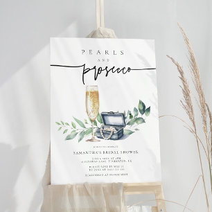 Pearls & Prosecco Elegant Gold Bridal Shower Sign