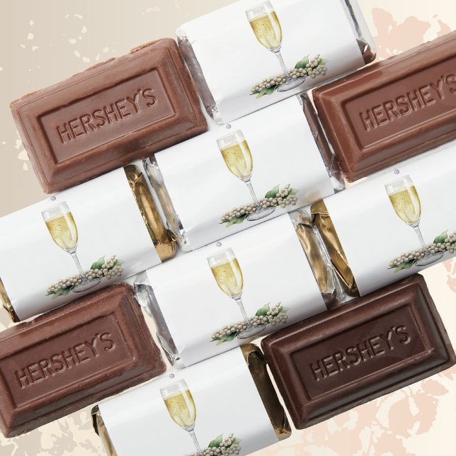 Pearls & Prosecco Elegant Greenery Bridal Shower Hershey's Miniatures (Creator Uploaded)
