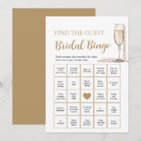 Pearls & Prosecco Find the Guest Bridal Bingo Game