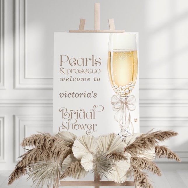 Pearls Prosecco Glass Bridal Shower Welcome Sign (Creator Uploaded)