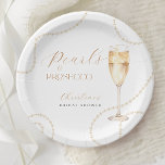 Pearls & Prosecco Gold Bridal Shower Paper Plates<br><div class="desc">Serve your treats in style with these Pearls & Prosecco paper plates. Designed with golden pearls and a delicate prosecco touch,  they bring elegance and glam to your bridal shower table.</div>