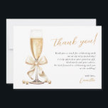 Pearls & Prosecco Gold Bridal Shower Thank You Card<br><div class="desc">Pearls & Prosecco Gold Minimal Bridal Shower thank you card</div>
