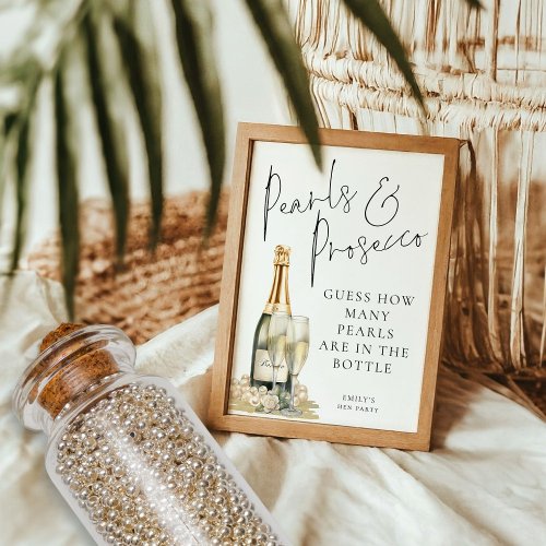 Pearls Prosecco Guess How Many Hen Party Game Invitation