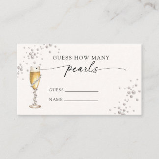 Pearls & Prosecco Guess How Many Pearls Game Enclosure Card
