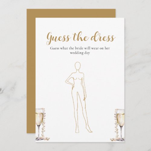 Pearls Prosecco Guess The Dress Bridal Shower Game Invitation