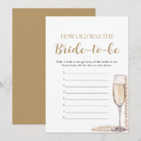 Pearls & Prosecco How Old Was the Bride-to-be Game