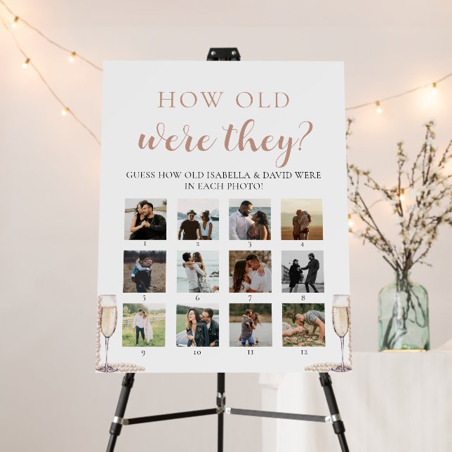 Pearls Prosecco How Old Were They Bridal Shower Foam Board (In Situ (Stand))