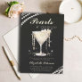 Pearls Prosecco Ivory Black Elegant Bridal Shower Invitation
