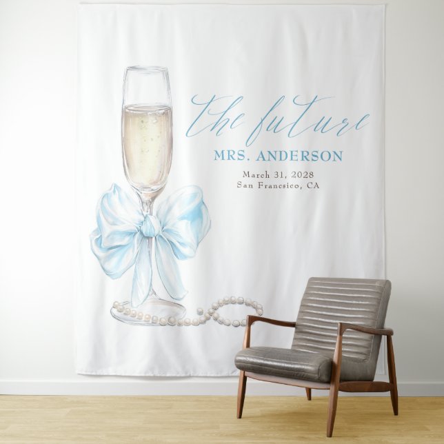 Pearls & Prosecco Mrs Photo Prop Backdrop (In Situ)