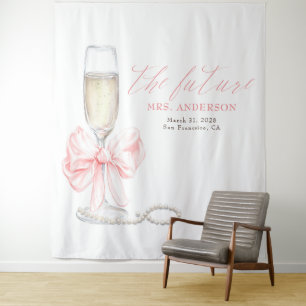 Pearls & Prosecco Mrs Photo Prop Backdrop