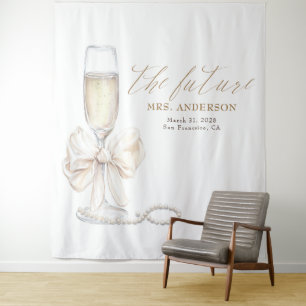 Pearls & Prosecco Mrs Photo Prop Backdrop