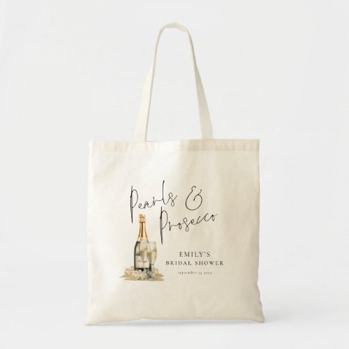 Pearls Prosecco Name Thanks for being Bridesmaid  Tote Bag