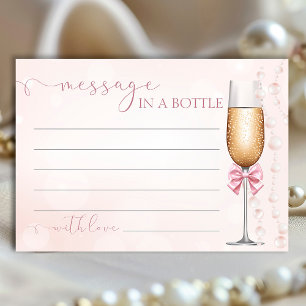 Pearls & Prosecco Pink Message in a Bottle Card