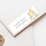 Pearls & Prosecco Return Address Label<br><div class="desc">"Pearls & Prosecco" theme bridal shower return address label for our matching invitation.</div>