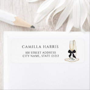 Pearls & Prosecco Return Address Label