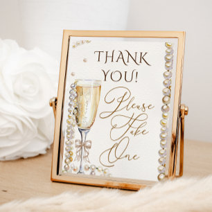Pearls & Prosecco Themed Favor Sign 