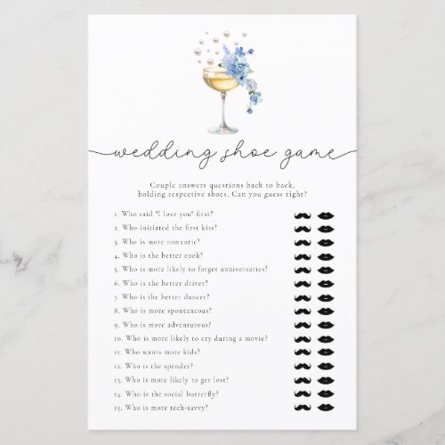 Pearls  Prosecco Wedding Shoe Bridal Shower Game