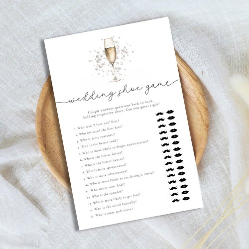 Pearls  Prosecco Wedding Shoe Bridal Shower Game