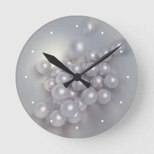 Pearls Round Clock