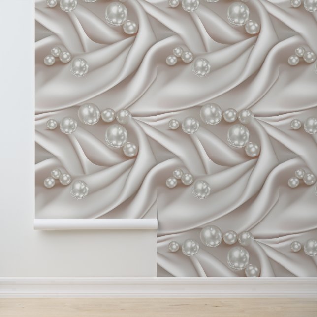 Pearls & Satin Wallpaper (Application)