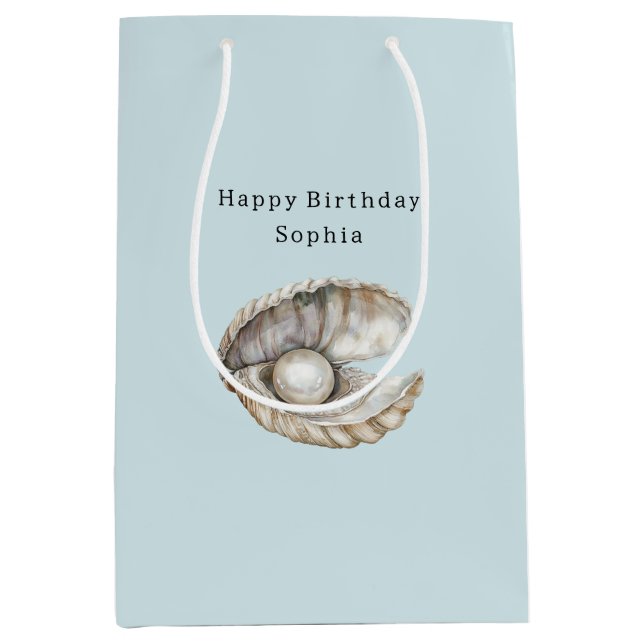 Pearls Shell Birthday  Medium Gift Bag (Front)