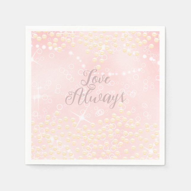 Pearls Shine Peach  Napkins (Front)