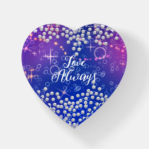Pearls Shine Purple Heart Paperweight