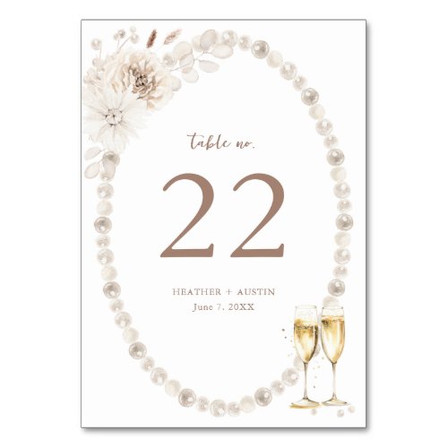 Pearls Table Number