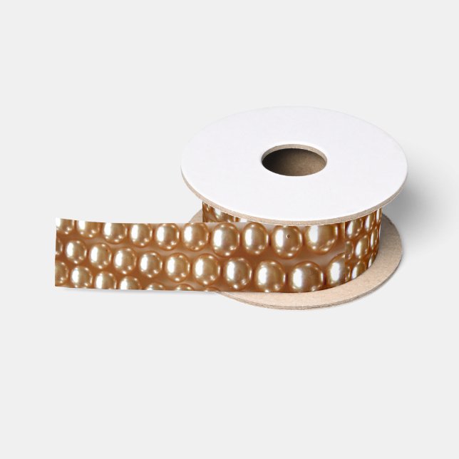 Pearls - vintage jewelry satin ribbon (Spool)