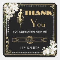 Pearls White Floral Art Deco Gatsby 20s Birthday