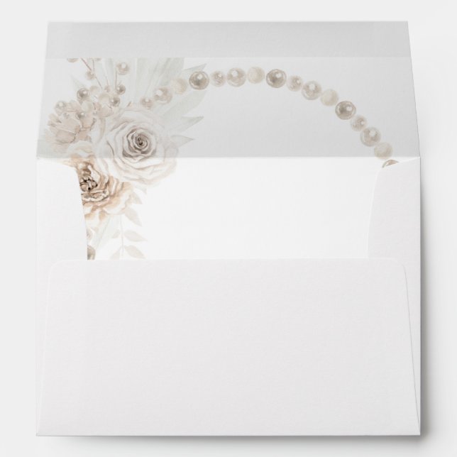 Pearls & White Floral Envelope (Back (Bottom))