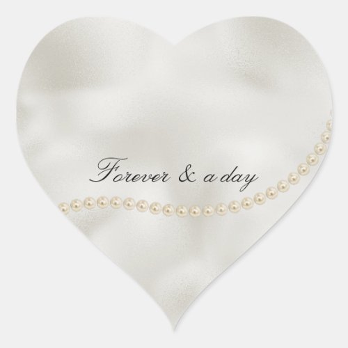 Pearls White Luxe  Heart Sticker