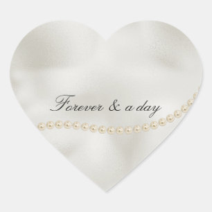 Pearls White Luxe Heart Sticker