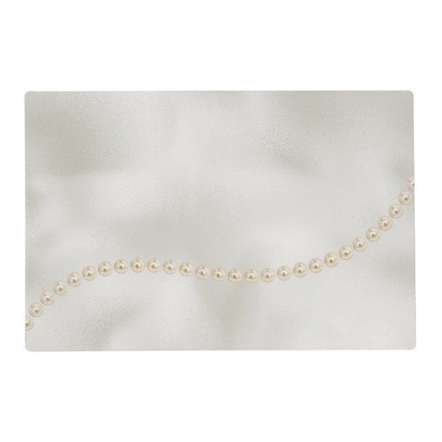 Pearls White Luxe  Placemat (Front)