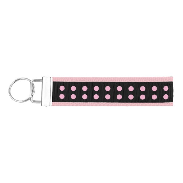 Pearls Wrist Strap Keychain (Black & Pink) (Keys on Left)