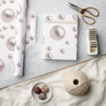 Pearlsa and Prosecco  Bridal Shower Wrapping Paper<br><div class="desc">Celebrate the bride-to-be with a touch of elegance using the Pearls & Prosecco Bridal Shower Gift wrapping paper</div>