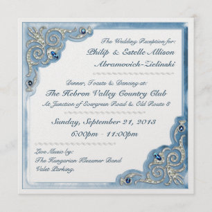 Pearly Blue (Reception Invitation) Invitation