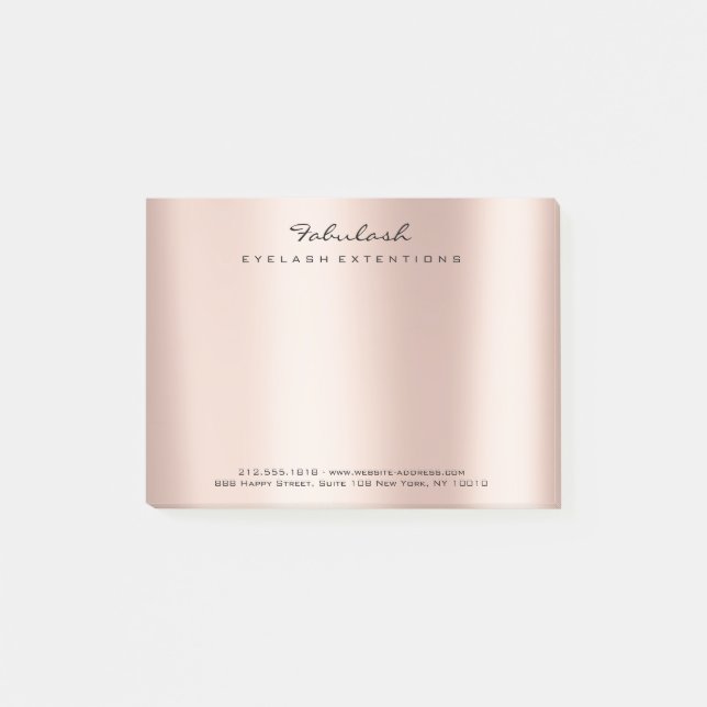 Pearly Blush Name Web Telephone Number Pink Post-it Notes (Front)