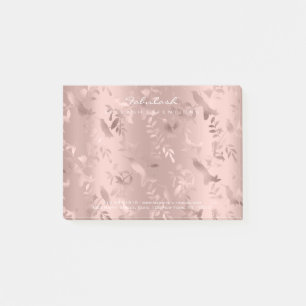 Pearly Blush Pink Rose Gold Powder Humming-bird Post-it Notes