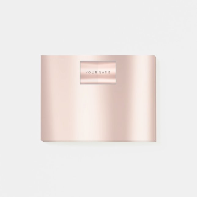 Pearly Blush Pink Rose Gold Powder Metallic Post-it Notes (Front)