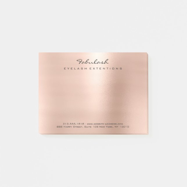 Pearly Blush Pink Rose Gold Powder Minimal Post-it Notes (Front)