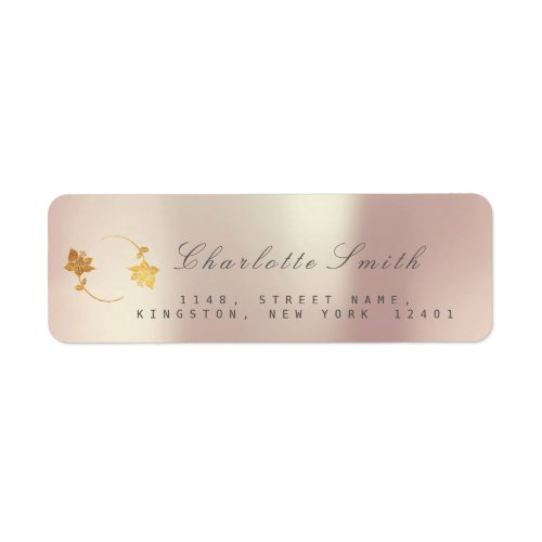 Pearly Champaign Golden Foil Return Address Labels