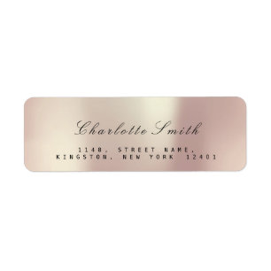 Pearly Champaign Pink Rose Blush Return Address Label