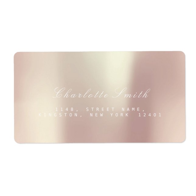 Pearly Champaign Pink Rose Gold Blush ADDRESS Label (Front)