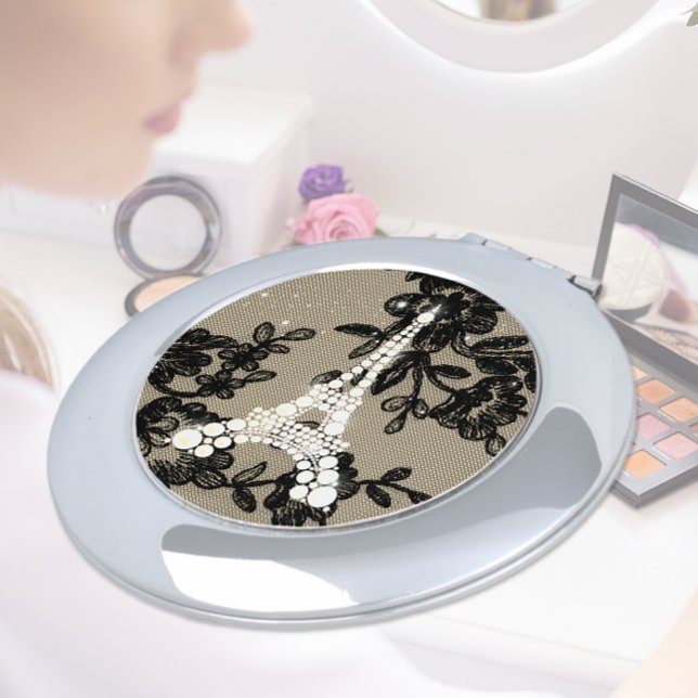 Pearly Eiffel Tower Compact Mirror (Creator Uploaded)