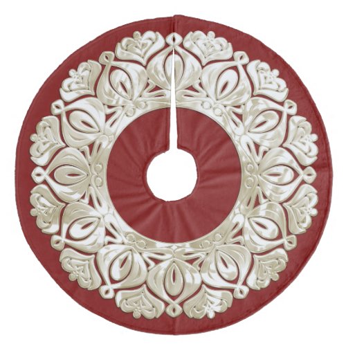 Pearly Filigree Edge with Any Color Fleece Tree Skirt